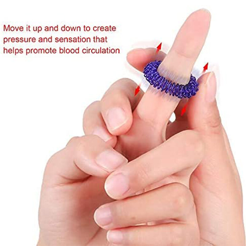 5-15Pcs Acupressuur Ringen Spiky Zintuiglijke Vinger Ringen Voor Tieners Volwassenen Stress Reducer Massager Stress Relief Fidget speelgoed