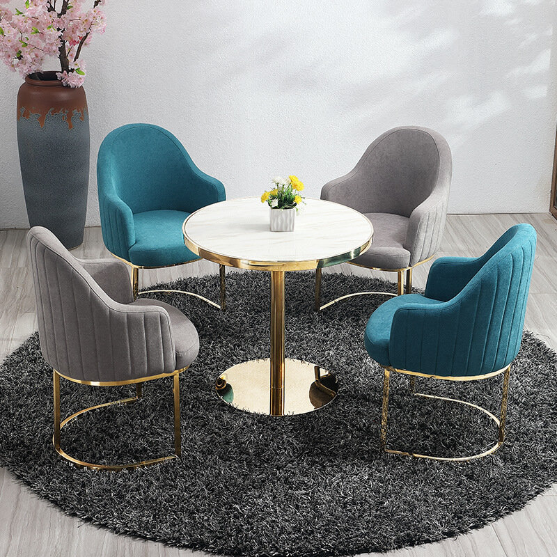 Cadeira redonda lustrosa alta com braço do lazer, quadro luxuoso do metal, mobília da sala de estar, cadeira moderna do café