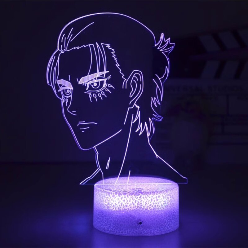 Lámparas de luz nocturna Led 3D para decoración de dormitorio de niños, luz nocturna de Anime para niños, regalos, decoración de sala de estudio, 7/16 colores