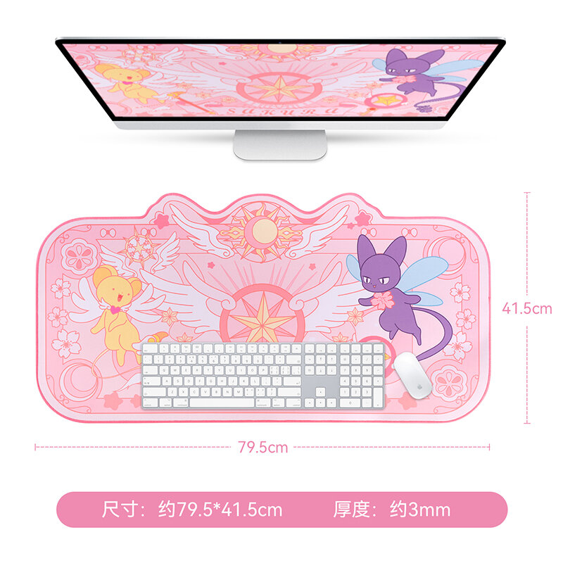 Tapis de souris de jeu extra large, accessoire de bureau, kawaii, rose, sakura, média