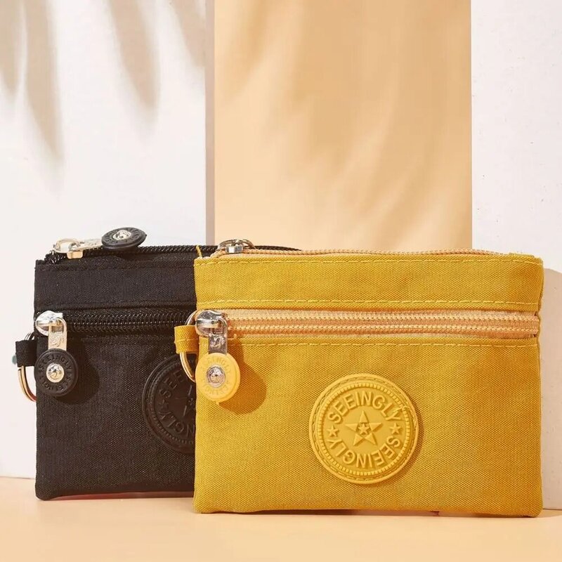 Durable Canvas Money Coin Purse Wear-resistant with Key Ring Credit Card Holoder Waterproof Wallet Money Bag Male Female