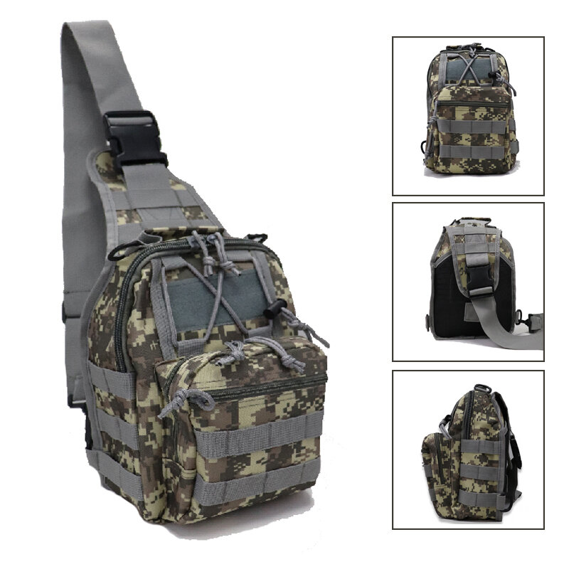 Men Sport Tactical Crossbody Bag Military Molle Camouflage Chest Bag For Hunting Oxford Hiking Camping Shoulder Bag