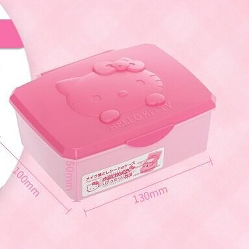 Kawaii Kitty My Melody Storage Box Cartoon Cute Cotton Swabs Cotton Pads Stationery Sundries Storage Box Girl Gift