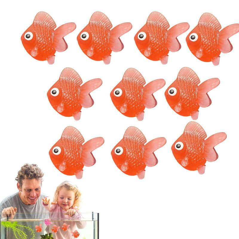 Artificial Gold Fish Miniature Goldfish Figurines 10pcs Realistic And Interactive Miniature Fish Model For Fish Tank Sketching