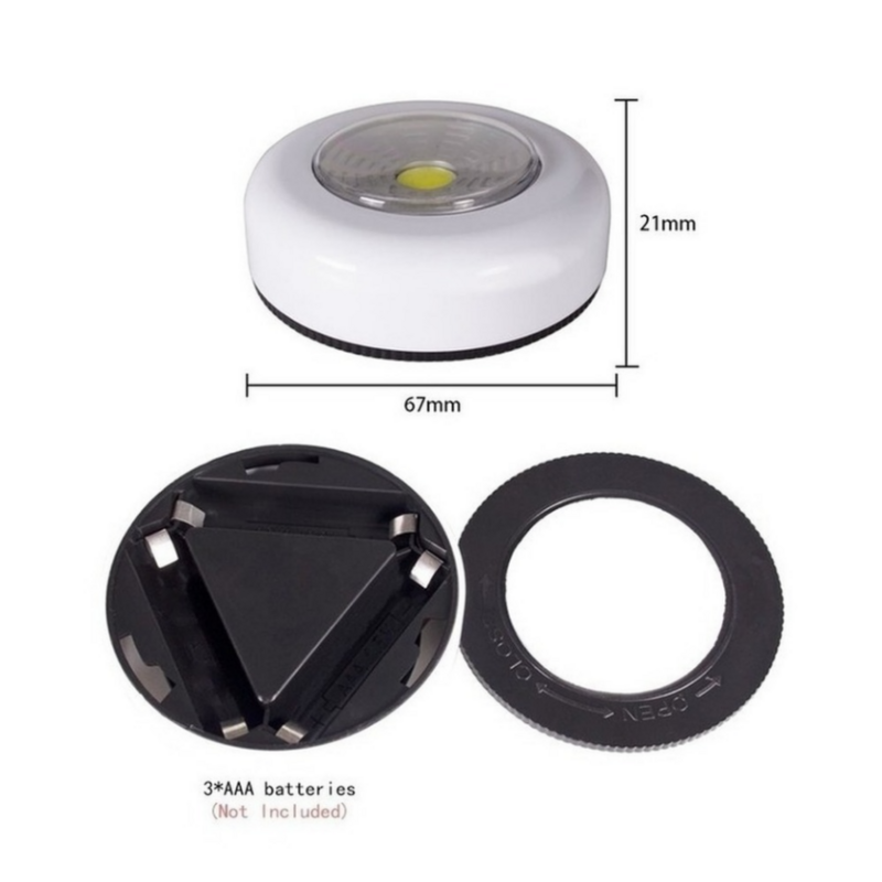 Phlanp COB LED 캐비닛 아래 조명, 접착 스티커 포함, 무선 벽 램프, 옷장 찬장, 옷장 침실 야간 조명