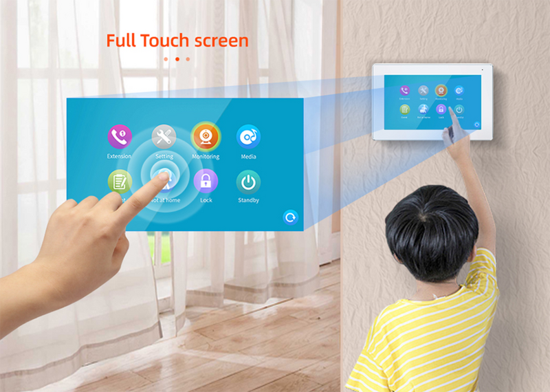 Jeatone 10inch Full Touch FHD 1080P WiFi Screen Monitor Support Tuya, Multi-language