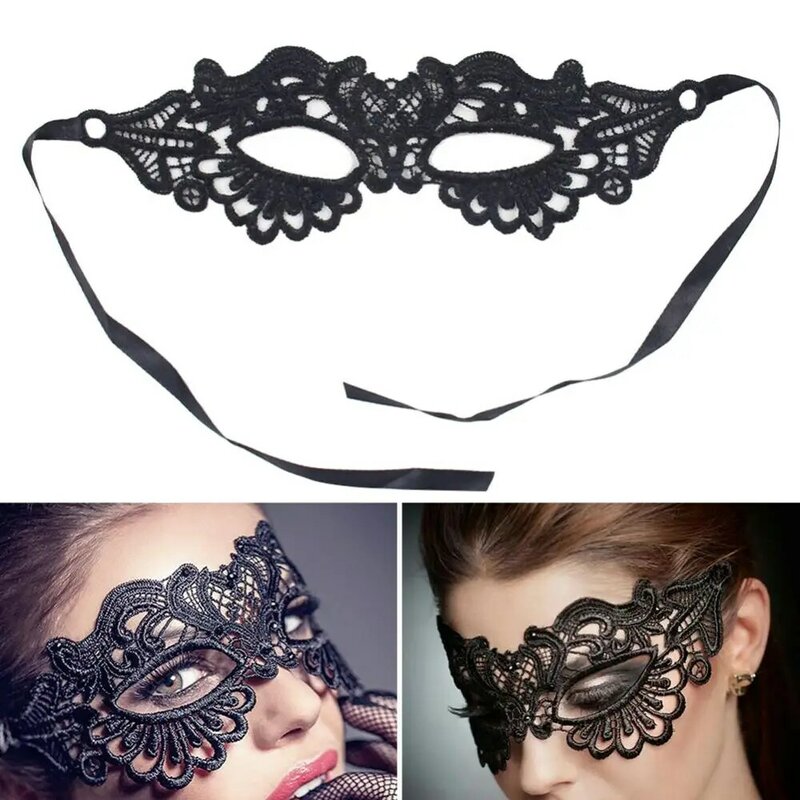 Donne Hollow Lace Masquerade Black Sexy Face Mask Princess Party Cosplay Prom puntelli mezza faccia maschere Cosplay puntelli per feste Costume