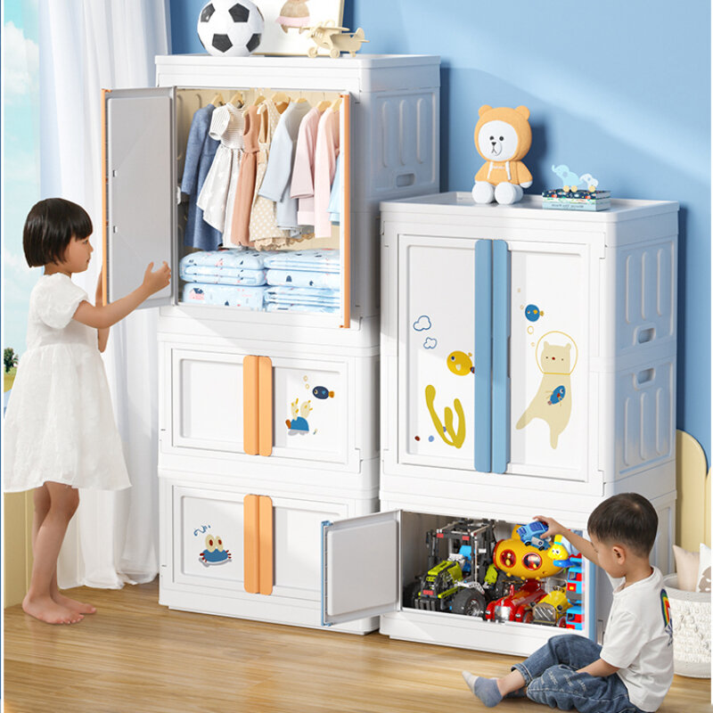Organizador de perchas para niños, estantes de almacenamiento de plástico, muebles para el hogar, dormitorio, MR50CW