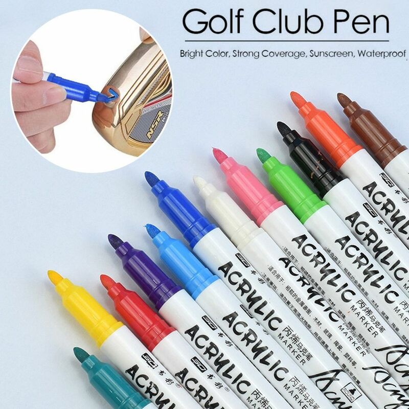 色とりどりの釣り針,船の日焼け止め,ゴルフクラブの色の変化インクペン,アクリル画家,12個。