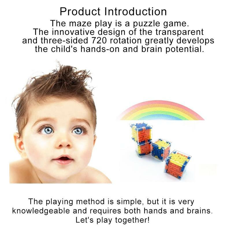 Mainan Puzzle Mini 3D, mainan Puzzle transparan enam sisi, bola cepat berguling, permainan otak belajar keseimbangan, mainan pendidikan untuk anak-anak