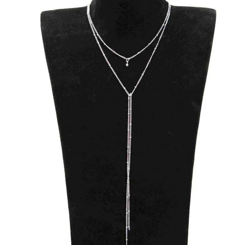 Женское Ожерелье-чокер с длинными бусинами и кисточкой