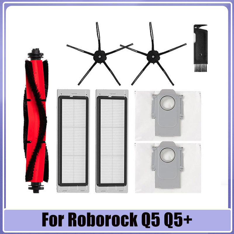 Accessories For XiaoMi Roborock Q5 Q5+ Plus Q340RR Vacuum Cleaner Parts Cleaner Spare Parts Roller Main Side Brush Hepa Filter