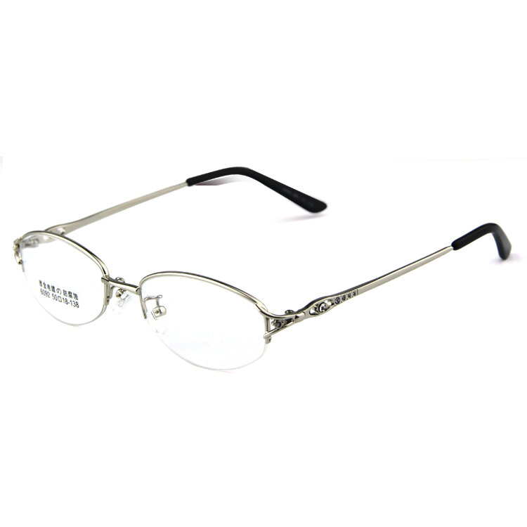 Bingkai kacamata miopia optik wanita, bingkai kacamata Super ringan semi-tanpa bingkai dengan lensa miopia tinggi wajah kecil