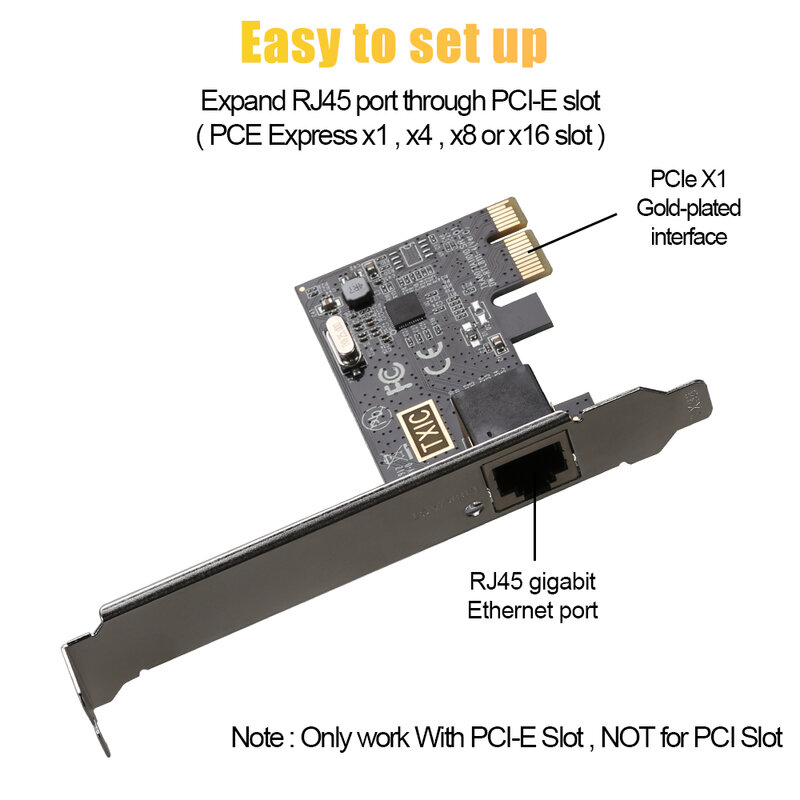 Placa de rede PCIE para RJ45, 1000Mbps, 10 Mbps, 100 Mbps, 1000Mbps, Conversor RJ45 Express, LAN Ethernet, Adaptador Gigabit, PCIe para Desktop, PC