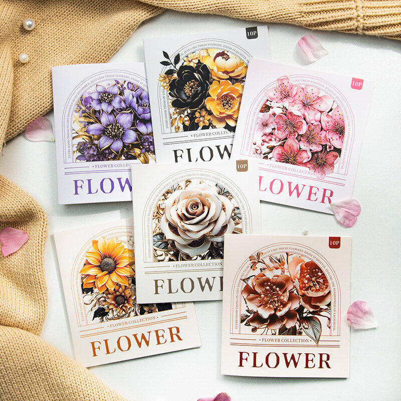 6 confezioni/lotto collezione di caccia ai fiori pennarelli serie album fotografico decorazione PET sticker