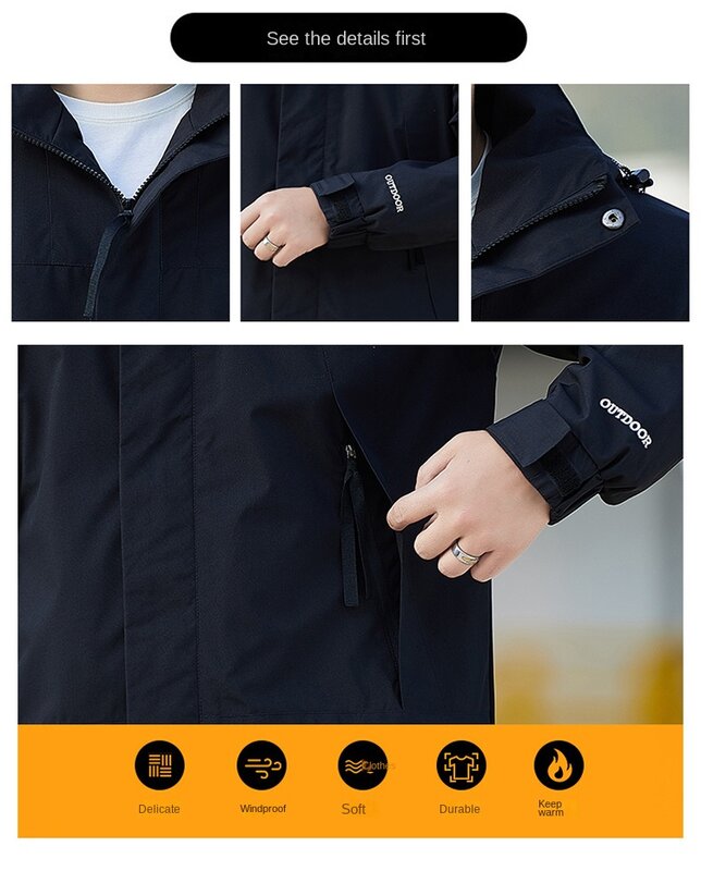 Giacca da coppia primaverile nuova giacca da alpinismo all'aperto di marca alla moda sportiva impermeabile Slim Fit Versatile giacca da uomo con cappuccio stormcoat