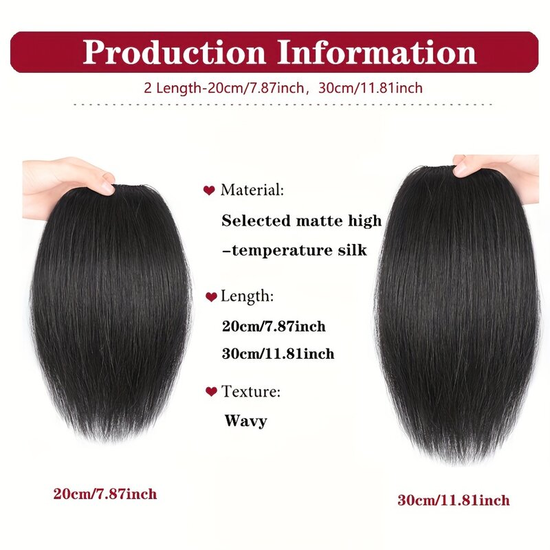 OLACARE bantalan akar rambut sintetis, bantalan tidak terlihat klip rambut lurus tinggi dalam ekstensi rambut untuk wanita Wig palsu berbulu