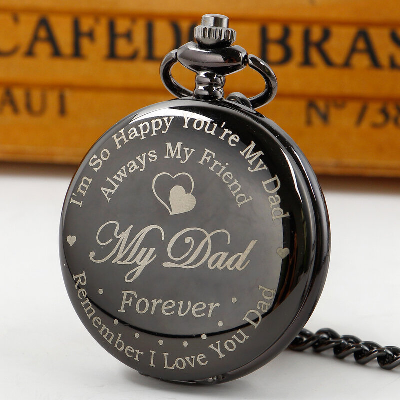 Classic Quartz Pocket Watch Vintage Round High Quality Steel Necklace Gift for dad