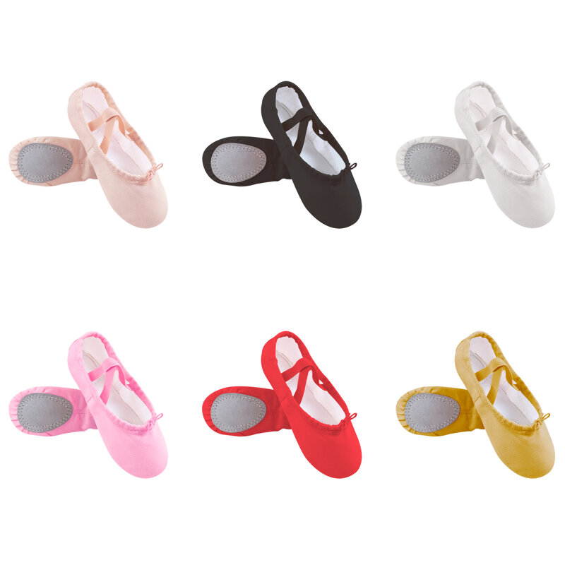 Soft Flat Canvas Head Slippers para crianças, preto e branco, sapatos de dança do ventre, ioga, balé, ginásio, mulheres e homens