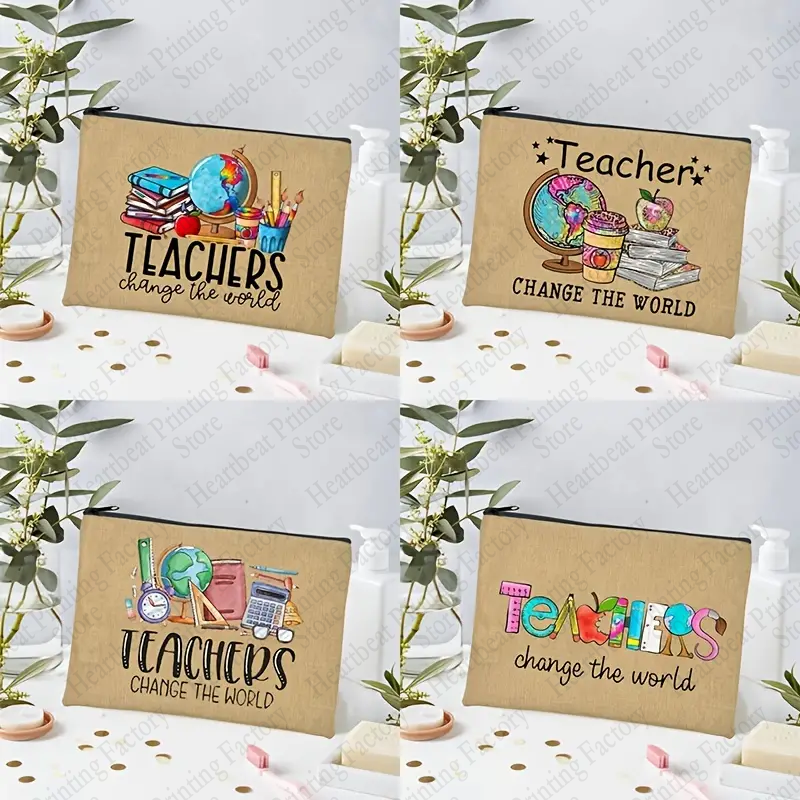 Guru mengubah dunia cetak tas Rias Terbaik kelulusan hadiah untuk guru kembali ke sekolah guru hadiah wanita pria kotak pensil