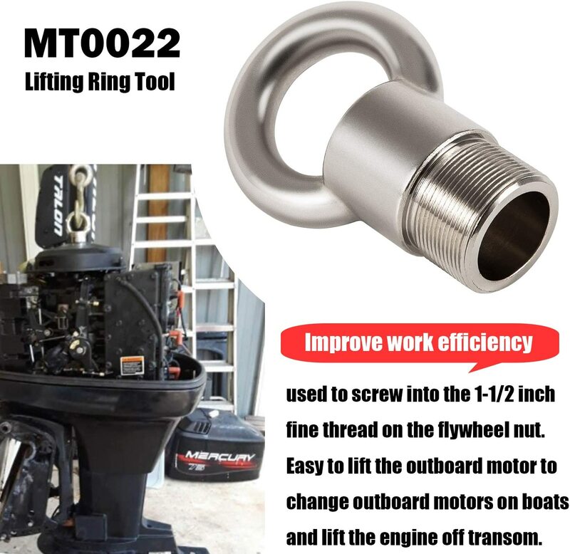 3 Sets Universal Lifting System For Yamaha Mercury Verado - MT0024 MT0025 Lifting Adapter With Bolts & MT0022 Lifting Eye Tool