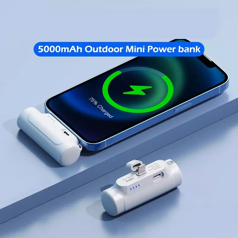 Mini Compact Capsule Power Bank 5000mAh Large Capacity Fast Charging Durable Portable Outdoor EDC Mobile Power Supply