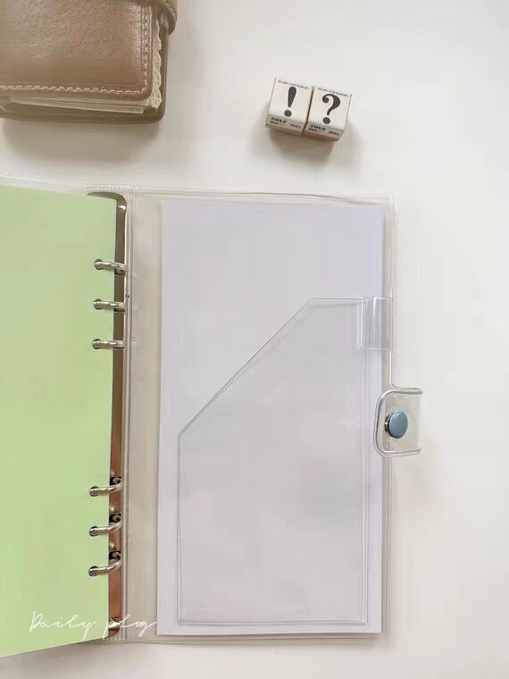 A5 Slim โปร่งใส PVC หลวม Leaf Notebook Planner Agenda Organizer Diary แบบพกพา6แหวน20แหวน Binder 2022ใหม่