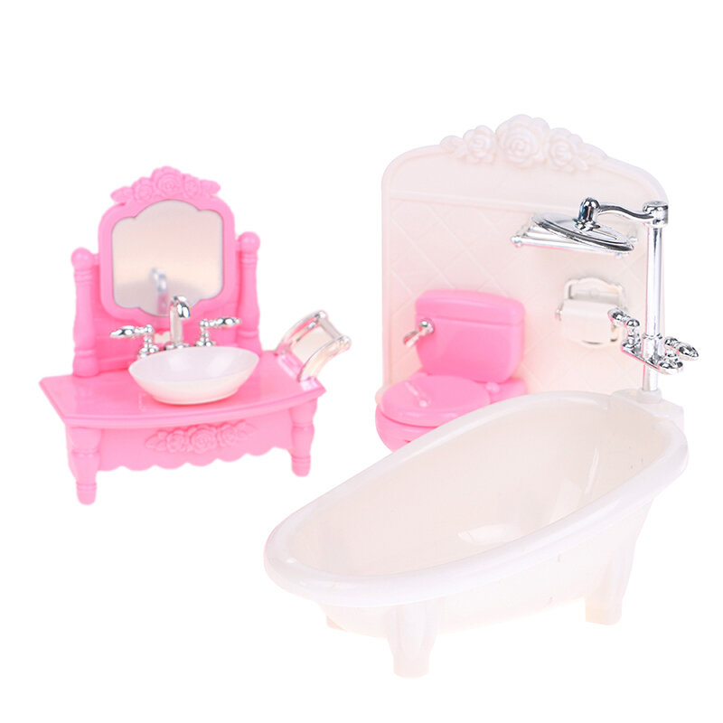 Banheira de simulação de boneca para crianças, lavatório, modelo de banheiro, menina brinquedos, decoração do banheiro, 1:12