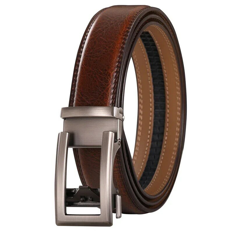 Cinturón de cuero genuino para hombre, correa de lujo de alta calidad, cinturones formales automáticos de diseñador, novedad de 2024, B363