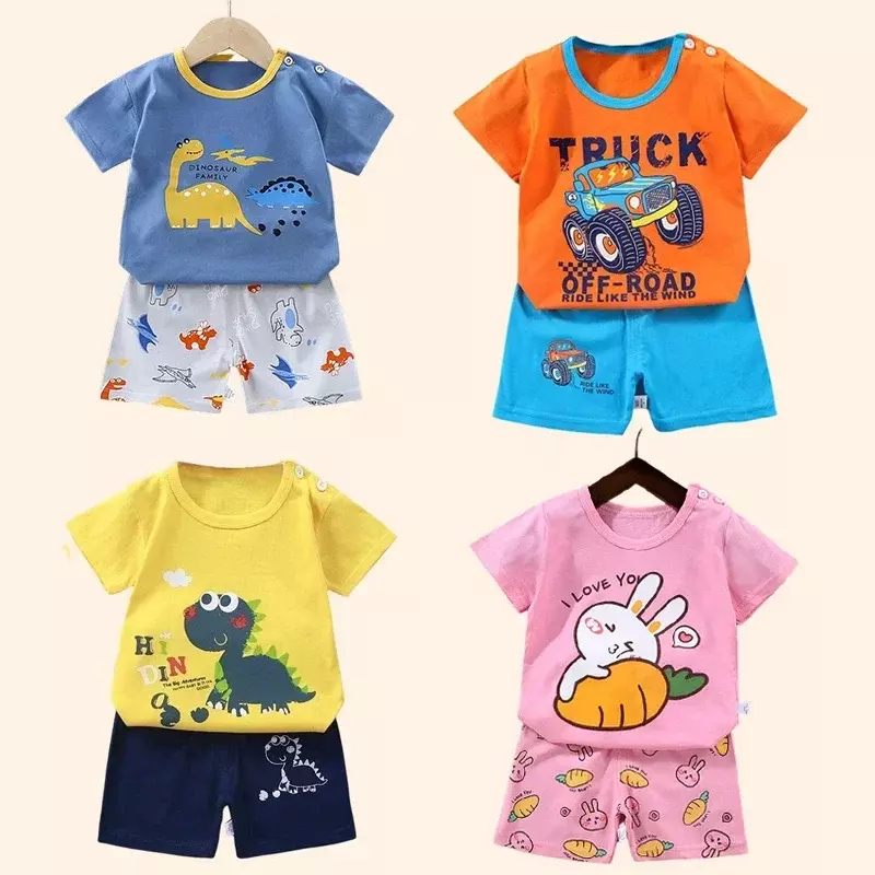 Комплекты для детей Одежда для мамы и детей футболка и шорты для мальчиков и девочек комплект из 2 предметов, летняя хлопковая одежда с короткими рукавами для маленьких детей костюм для малышей