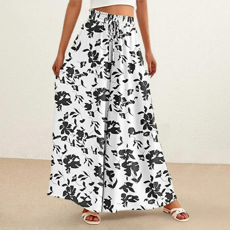 Stylish Women Bottoms Stylish Women's Wide Leg Palazzo Pants with Pockets for Casual Lounge Beach Wear High Waist for Leisure
