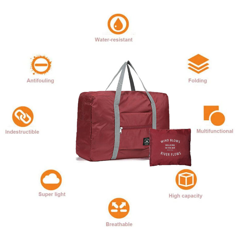 Foldable Travel Bag Women Waterproof Portable Storage Bag Unisex Large Capacity HandleBag Friends Pattern Travel Accessories