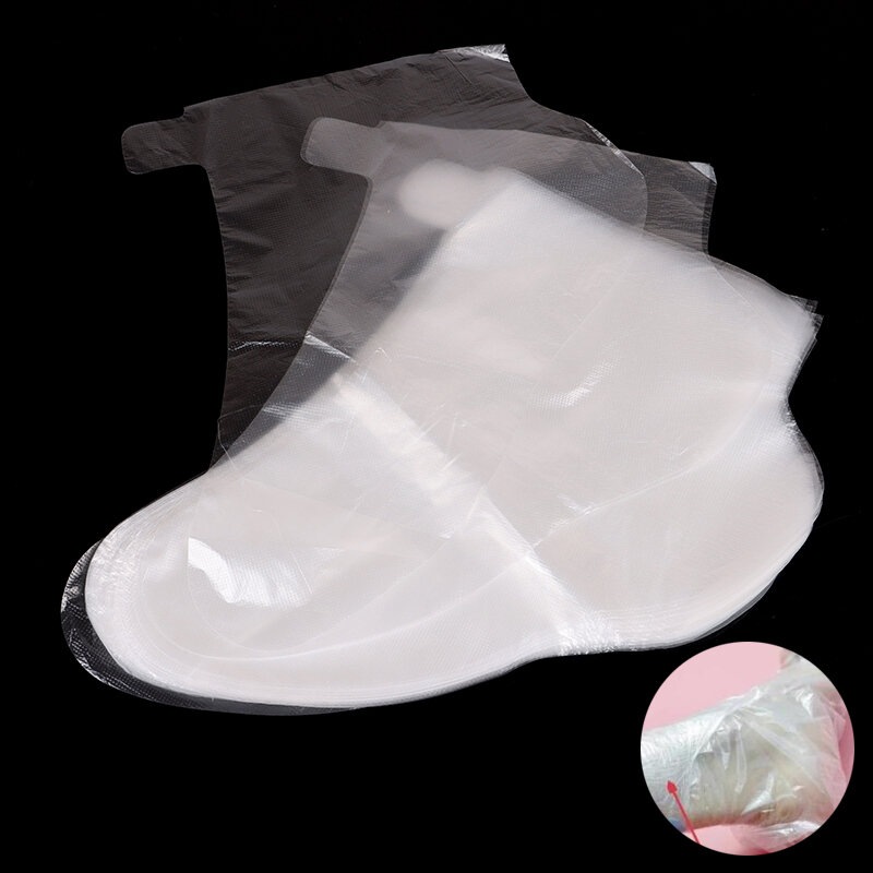 100Pcs One-off Foot Cover Transparent Film Foot Cover for Pedicure Prevent Infection Remove Chapped Disposable Foot Covers
