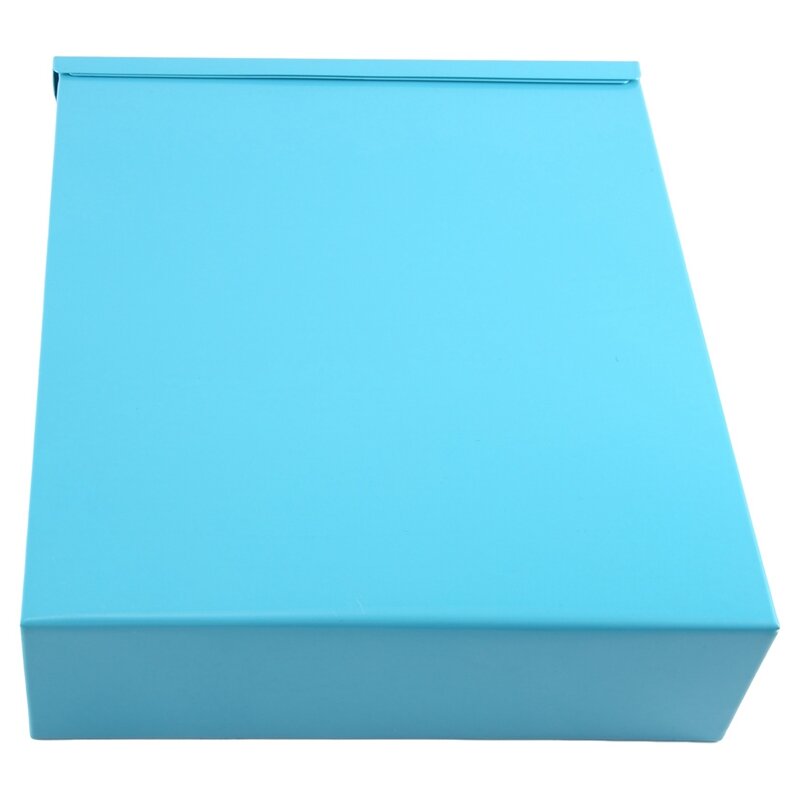 صندوق بريد جداري قابل للقفل مع مفتاح ، صندوق جمع ، مناسب للمنزل ، المكتب ، مزرعة ، أزرق