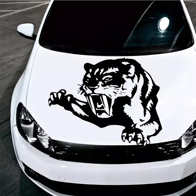 Car Sticker Various Sizes Vinyl Saber-toothed Tiger Waterproof Removable Decal Self-adhesive Car Auto Stickers,30cm*26cm