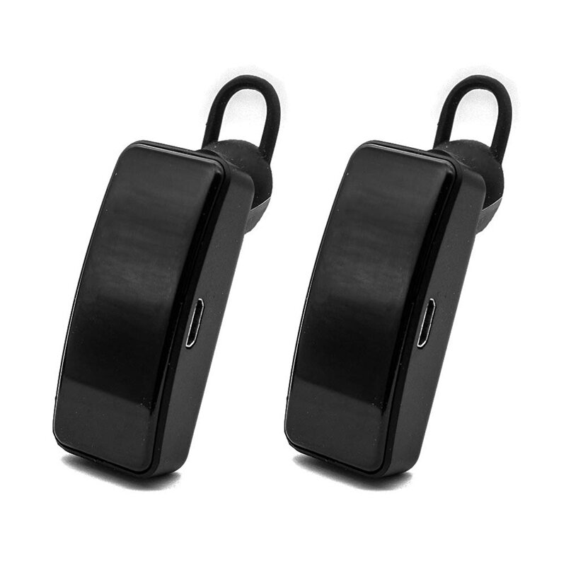 2PCS Mini Walkie Talkie Headset 16CH 2-Way UHF 400-480Mhz Radio Transceiver Rechargeable For Service Industry