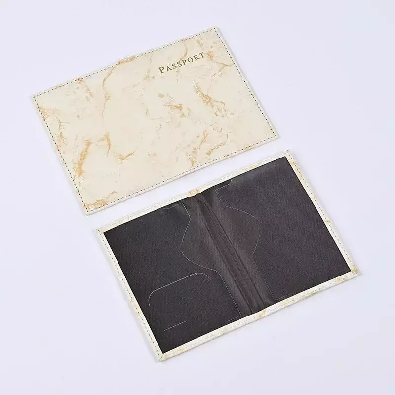 Vintage Marble Passport Holder ID Bank Credit Card Holder Passport Covers PU Leather Passport Wallet Case Travel Accessories