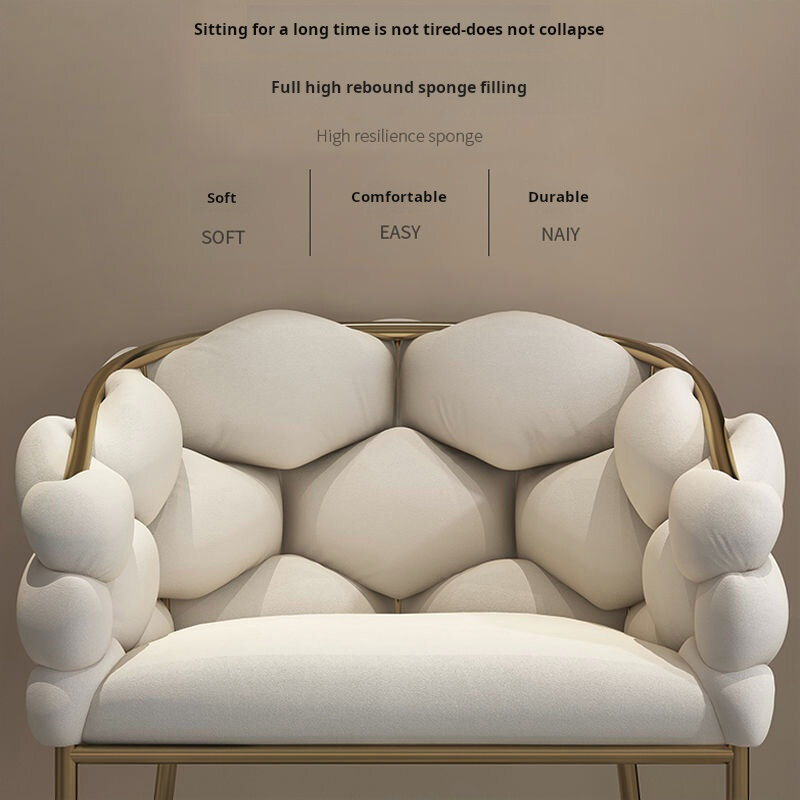 Cadeira nórdica do sofá da camurça para a sala de estar, mobília moderna, único sofá, cadeira da bolha, estilo luxuoso, moderno