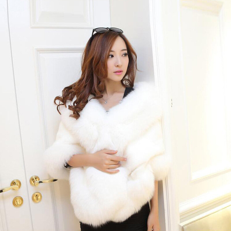 Versão coreana do casaco de pele de imitação de cor sólida fina na seção longa cabelo de coelho haining engrossado casaco de pele