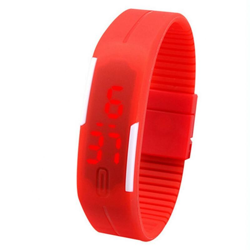 Digital Wristwatch for Men Women Fashion Silicone Red LED Sports Bracelet Touch Digital Wrist Watch