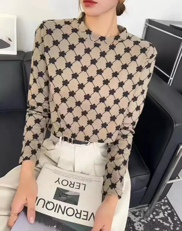 2023 Autumn/Winter New Women's Sweater Pullover with High Neck and Western Style, Warm Fit Top, Round Neck Sweater, Long Sleeves