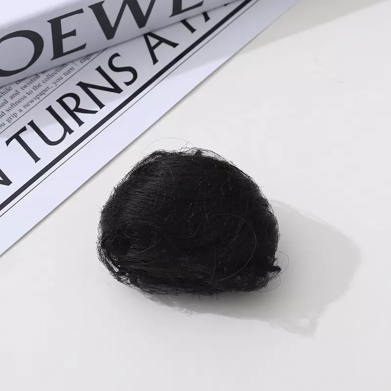 Bun de cabelo sintético coreano para mulheres, preto, marrom, reto, grampo, extensão do cabelo, hairpieces para mulheres, chignons de orelha de gato, 2pcs