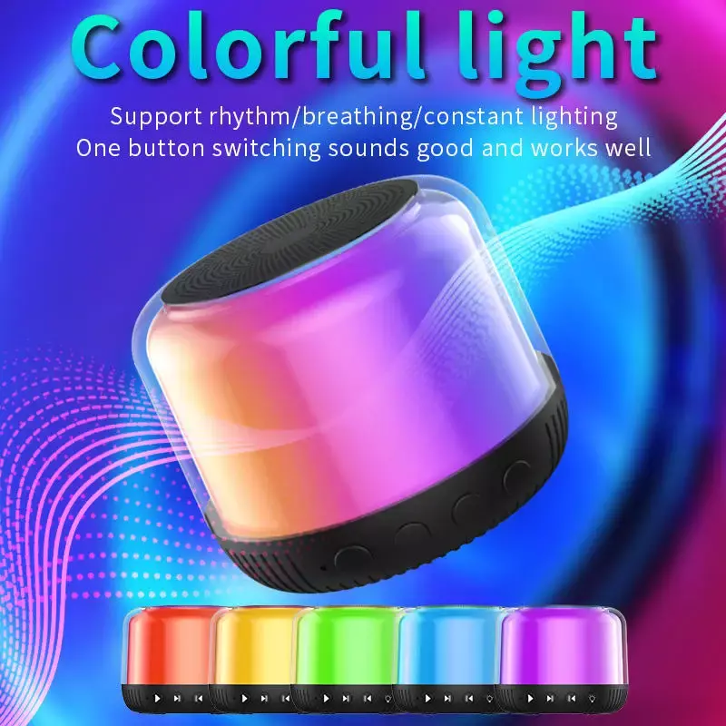 Lampe d'ambiance multifonctionnelle colorée RVB sans fil, décoration d'intérieur, haut-parleur Bluetooth sans fil