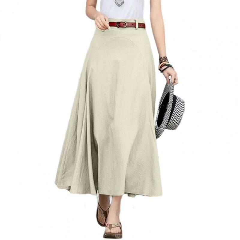 2024 Summer Casual Midi Skirts Women Maxi Skirt High Waist Irregular Large Hem Long Skirt A-Line Loose Fit Skirt Streetwear