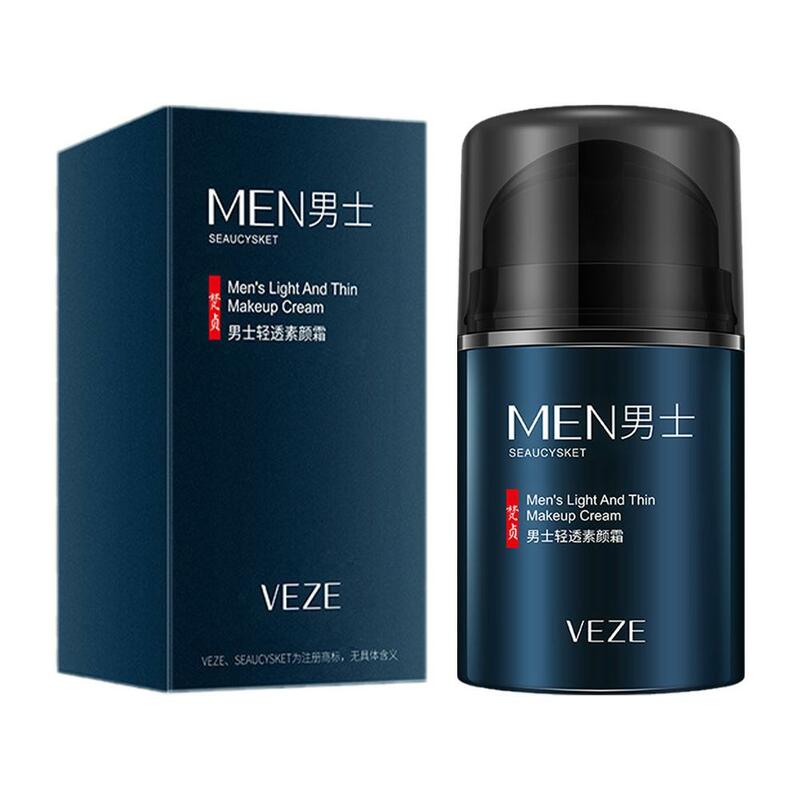 50g Men's Face Cream Moisturizing Whitening Skin Facial Primer Refreshing Natural Base Makeup Cream For Male Y2N0