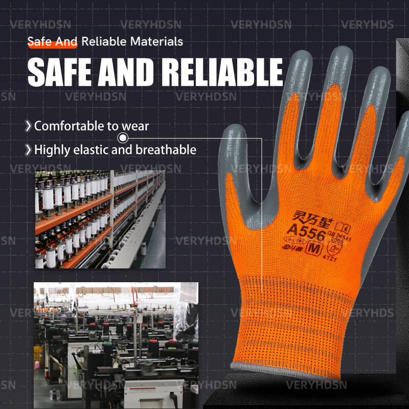 超薄型作業用手袋、ニット手首の手錠、耐久性と通気性、ユーティリティメカニック、作業的なコーティング、耐切断性、3ペア