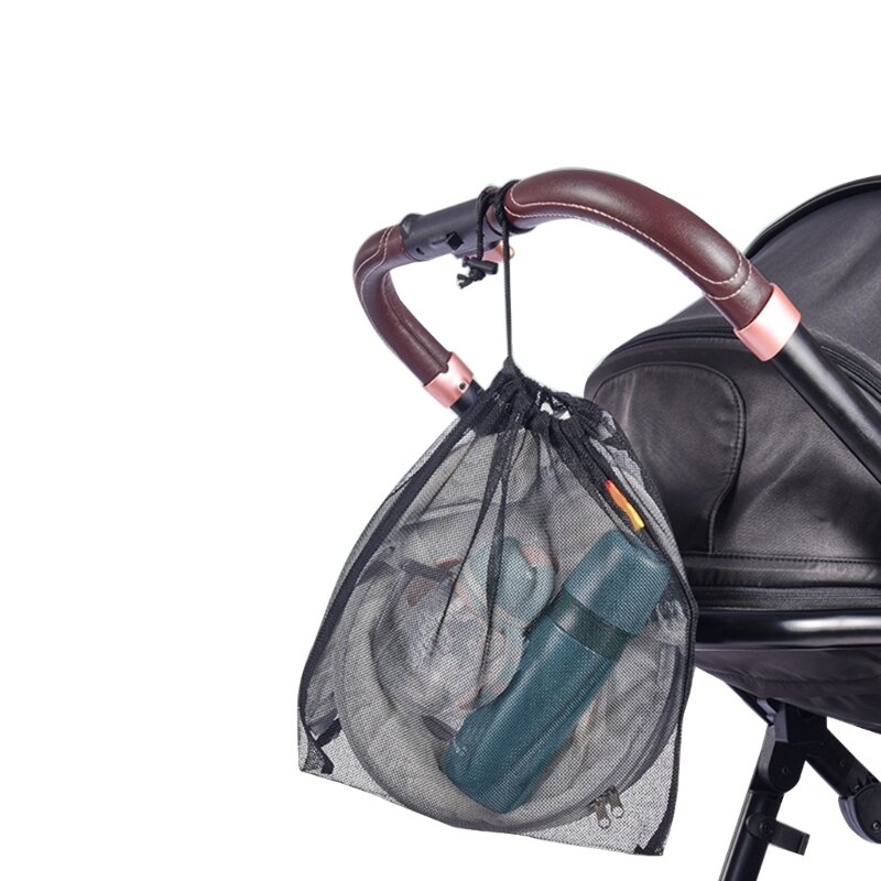 F62D عربة متينة حقيبة شبكية قابلة للتعديل منظمو عربة الأطفال حل سهل الحمل عربة أطفال محمولة حقيبة شبكية لشبكة عربة الأطفال