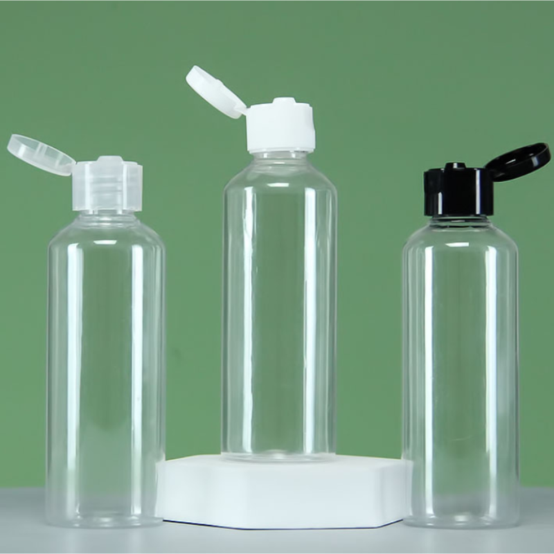 Botellas de viaje de plástico vacías con tapa abatible, envases transparentes para maquillaje, loción líquida con tapa de rosca, 100ml
