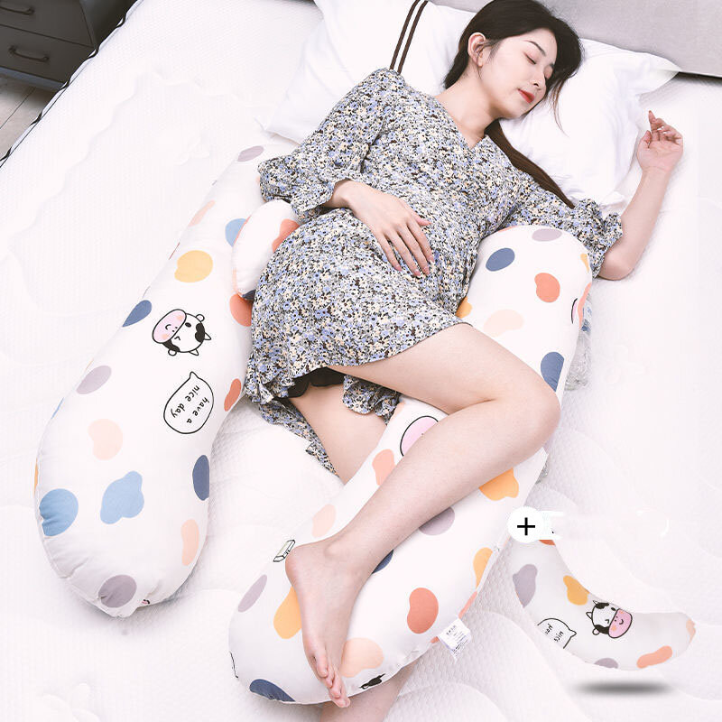 Oreiller de sommeil confortable multifonction pour femmes enceintes, soutien de la taille, côté abdominal, coton respirant, réglable