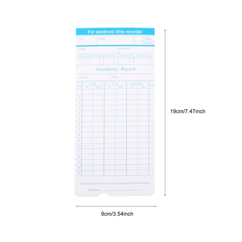 Attendance Card Monthly Clocking Cards Time Work Cards of Office for Company Paper Jam